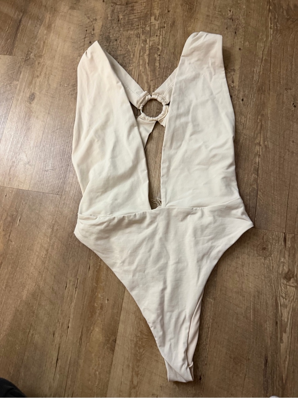 Dynamite Cream Ring-Back Bodysuit